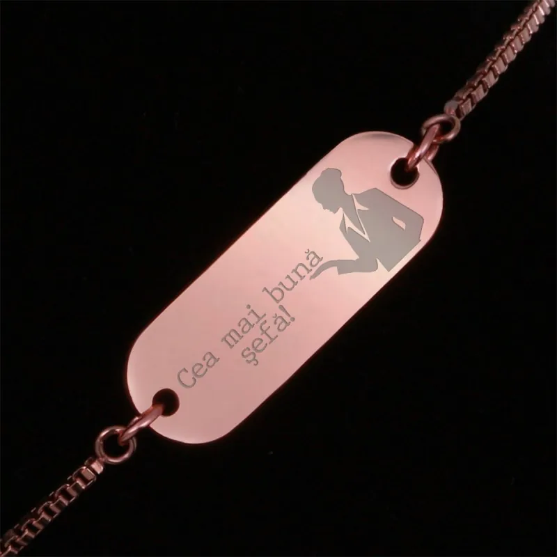 Bratara Gravata Rose Gold din Inox Oval Cea mai buna Sefa