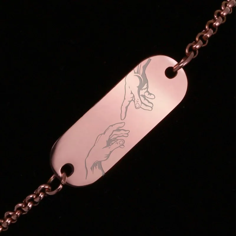 Bratara Gravata Rose Gold din Inox Oval Creation