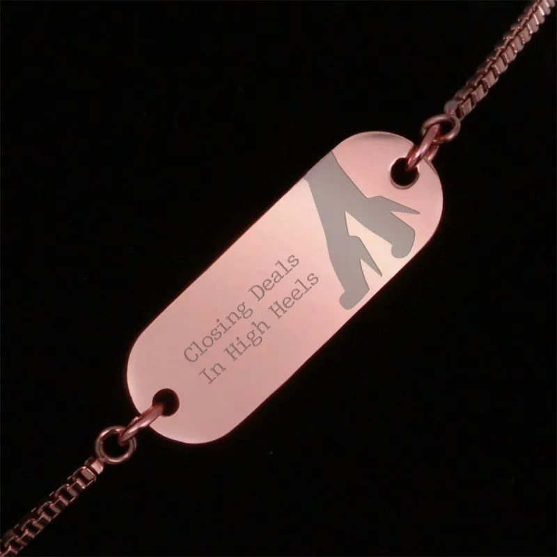 Bratara Gravata Rose Gold din Inox Oval Woman