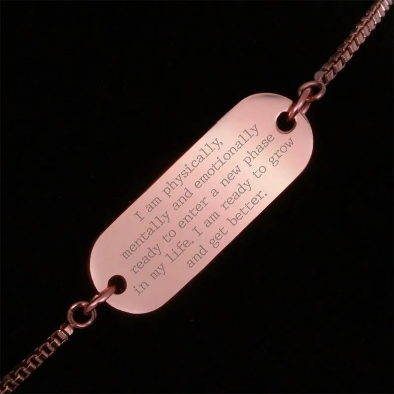 Bratara Gravata Rose Gold din Inox Oval I am Ready