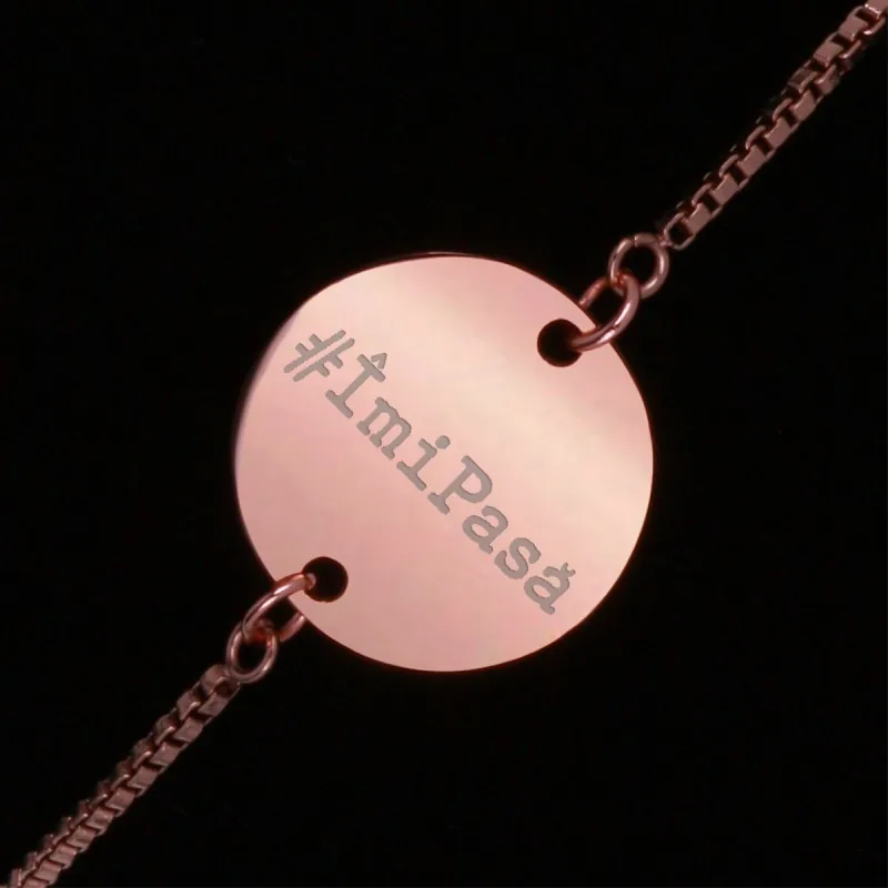 Bratara Gravata Rose Gold din Inox Rotund Imi Pasa
