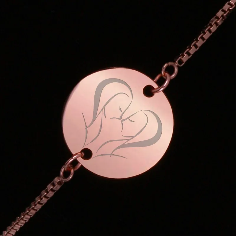 Bratara Gravata Rose Gold din Inox Rotund Zodiac Gemeni